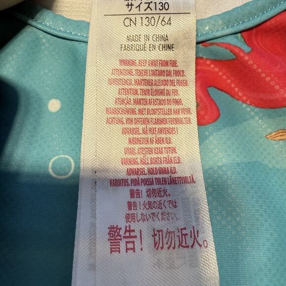 Disney The Little Mermaid Ariel Swimsuit Girl Sz 7/8 Rash Guard Shirt Set - Picture 3 of 6